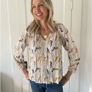 Natalie Martin flowy shirt with fish print